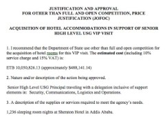 Update: $1.3M for Four Hotels for President Obama’s Ethiopia Trip