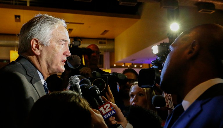 With 19 days before Election Day, Strange is trailing Moore by 16 points in one poll. (AP Photo/Butch Dill)