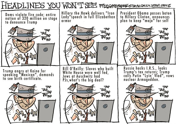 Editorial cartoon: Headlines you won’t see