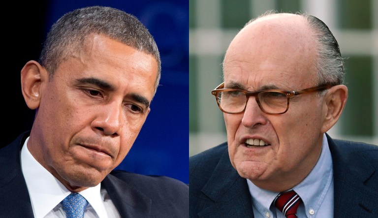 Barack Obama, Rudy Giuliani.