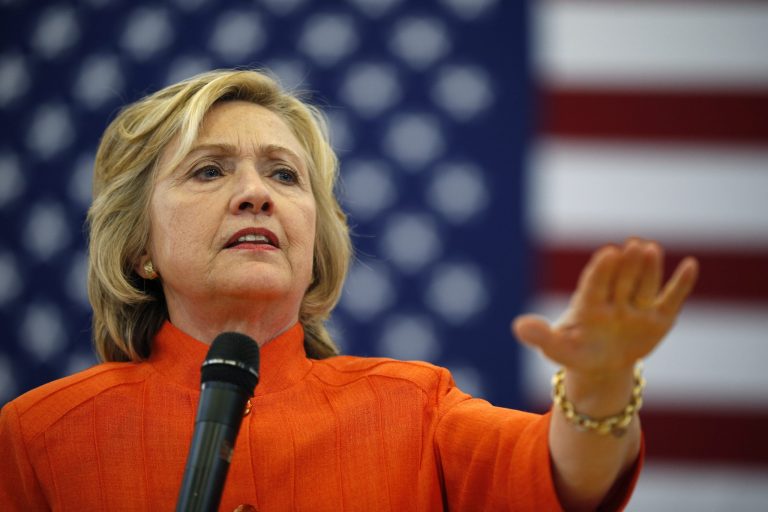 Democratic presidential candidate Hillary Rodham Clinton speaks at a town hall meeting Tuesday, Aug. 18, 2015, in North Las Vegas, Nev. (AP Photo/John Locher)