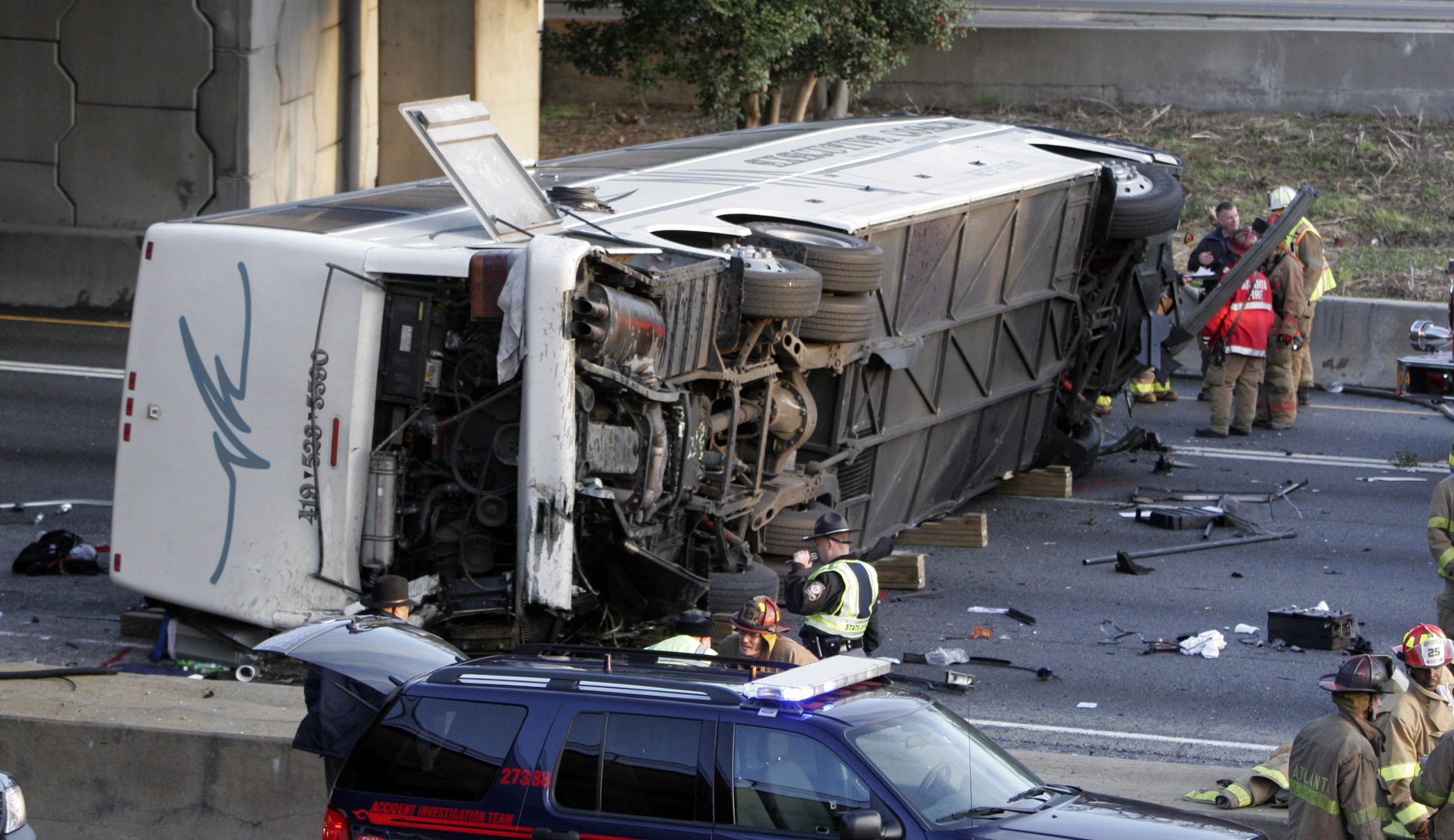 Seat belts on commercial buses have been delayed 45 years