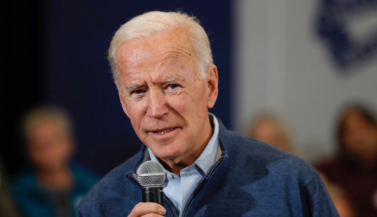 Democratic presidential candidate former Vice President Joe Biden speaks during a town hall meeting, Friday, Nov. 22, 2019, in Winterset, Iowa.