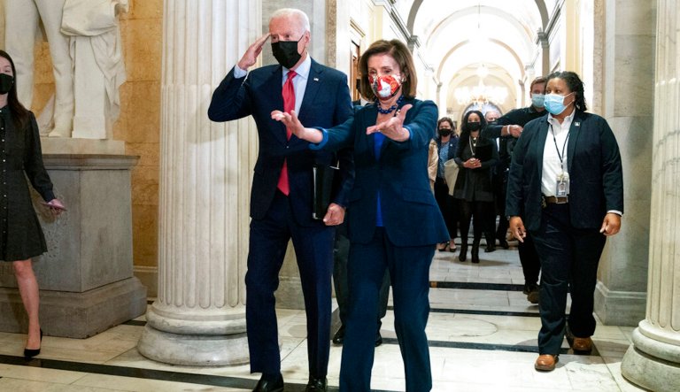 Biden leaves Capitol in defeat after pep talk fails to get warring Dems to compromise on massive spending plans