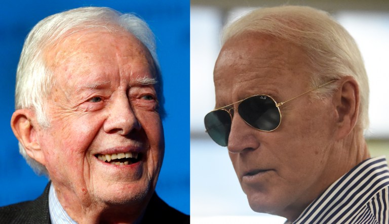 Former President Jimmy Carter and President Joe Biden.