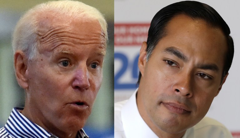 Former Vice President Joe Biden and former Secretary of Housing and Urban Development JuliÃ¡n Castro.