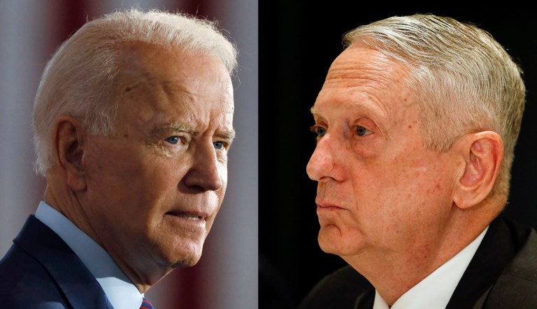 Former Vice Preisdent Joe Biden and Former Secretary of Defense James Mattis