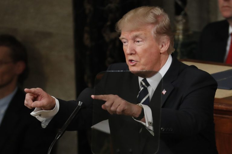 President Trump made only 53 references to himself in his address to the joint session on Tuesday night. (AP Photo/Alex Brandon)