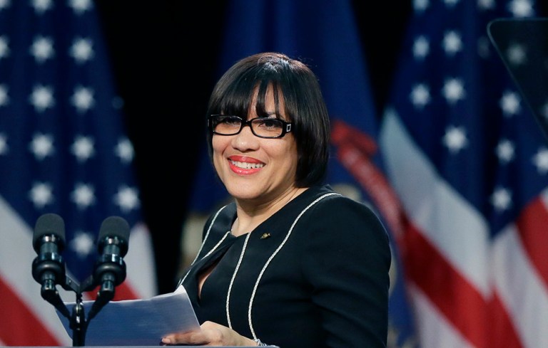 Mayor Karen Weaver is accused of firing a whistleblower who came forward and asked the city attorney to open an investigation. (AP Photo/Carlos Osorio)