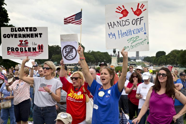 Tea party activists attend a rally on the grounds of the Capitol in Washington, Wednesday, June 19, 2013, to air their grievances against the Internal Revenue Service and their distrust of growing government bureaucracy. (AP/J. Scott Applewhite)