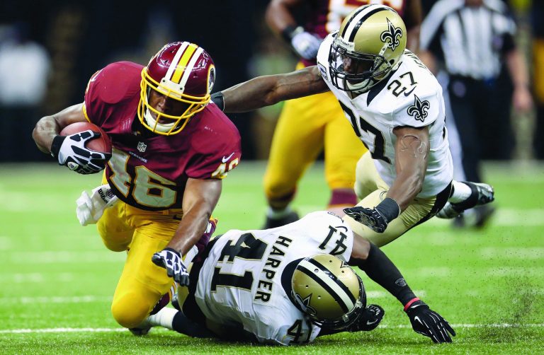 Ronald Martinez/Getty Images 
Washington Redskins running back Alfred Morris had two touchdowns in Sunday's game against the New Orleans Saints.