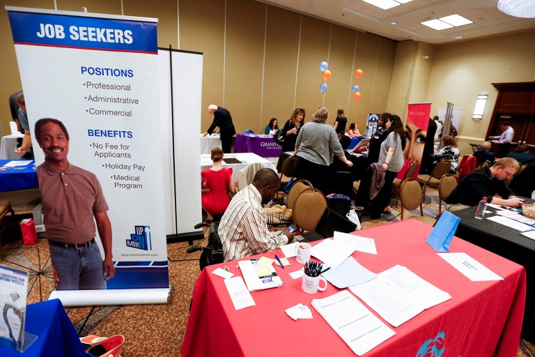 Private-sector forecasters had expected jobless claims to fall to 262,000. (AP Photo/Keith Srakocic)
