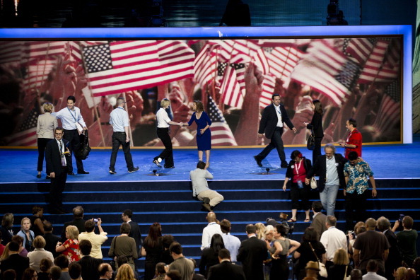 Rep. Debbie Wasserman Schultz ,D-FL, Democratic National Committee Chairwoman, greets people  at the Time Warner Cable Arena. (Getty Images)