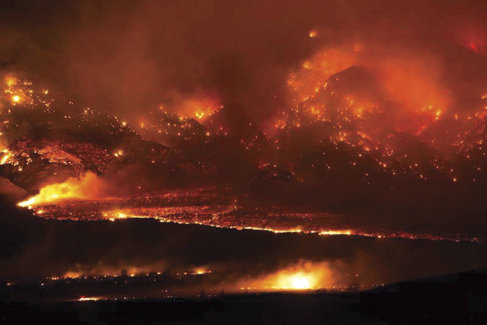 California: dry, earthquake zone, fire hazard