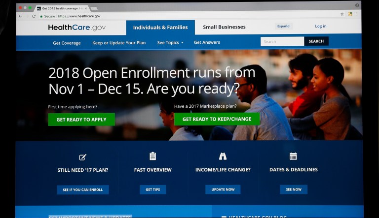 The first open enrollment under Trump has signed up people at a faster pace than last year, but people have less time to get coverage. (AP Photo/Alex Brandon)