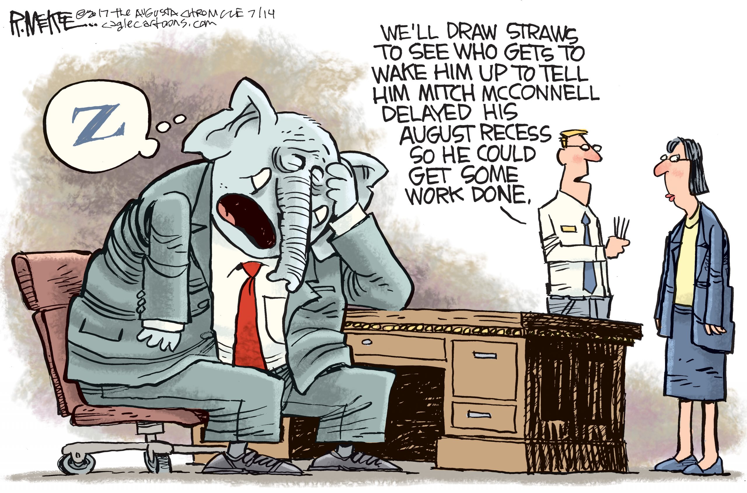 Editorial cartoon: GOP asleep