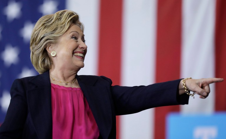 On Tuesday, Hillary Clinton predicted younger voters and minorities will smash records in the 2016 election. (AP Photo/Matt Rourke)