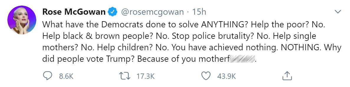 Rose McGowan tweet