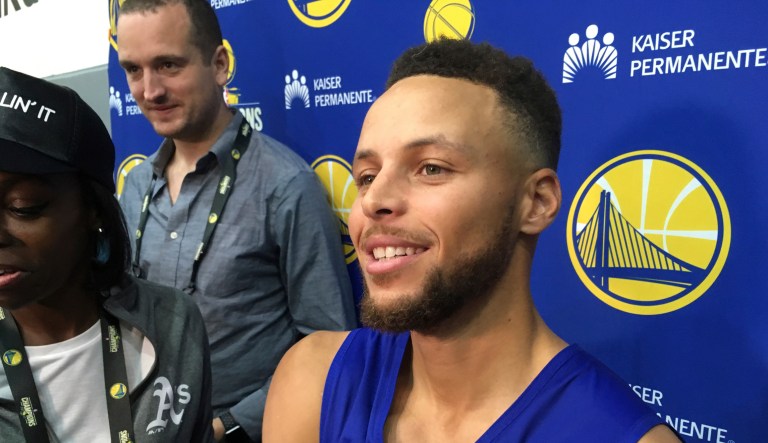 Curry was in the spotlight earlier this year after a brief feud with President Trump. (AP Photo/Janie McCauley)