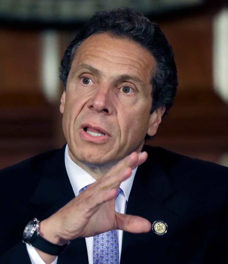 FILE--In this June 4, 2013 file photo, New York Gov. Andrew Cuomo speaks about his Women's Equality Act during a news conference in the Red Room at the Capitol on in Albany, N.Y. Republicans hoping to siphon votes from Cuomo are working to get a ballot line that would tap hostility to the Common Core learning standards. Democrats are trying to counter Westchester County Executive Rob Astorino's gambit with a 