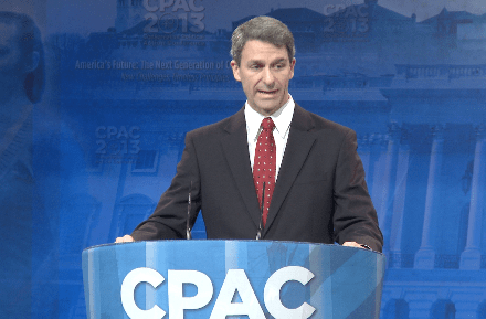 Republican Ken Cuccinelli bashes Democrat Terry McAuliffe while campaigning at CPAC