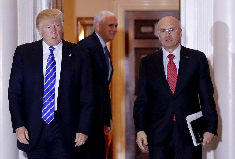 Conservative groups rallied Monday to support President Trump's Labor Secretary-designate Andy Puzder with a letter urging the Senate to confirm him as quickly as possible. (AP Photo/Carolyn Kaster, File)