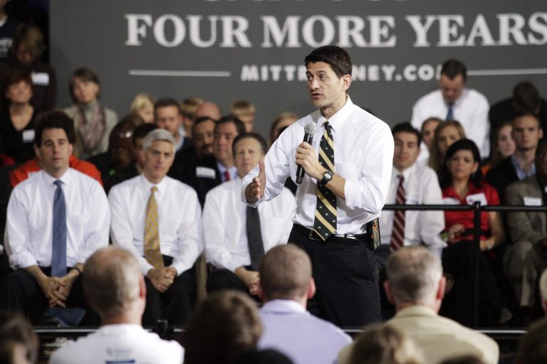 Republican vice presidential candidate Paul Ryan at Carroll University in Waukesha, Wis. (AP photo)