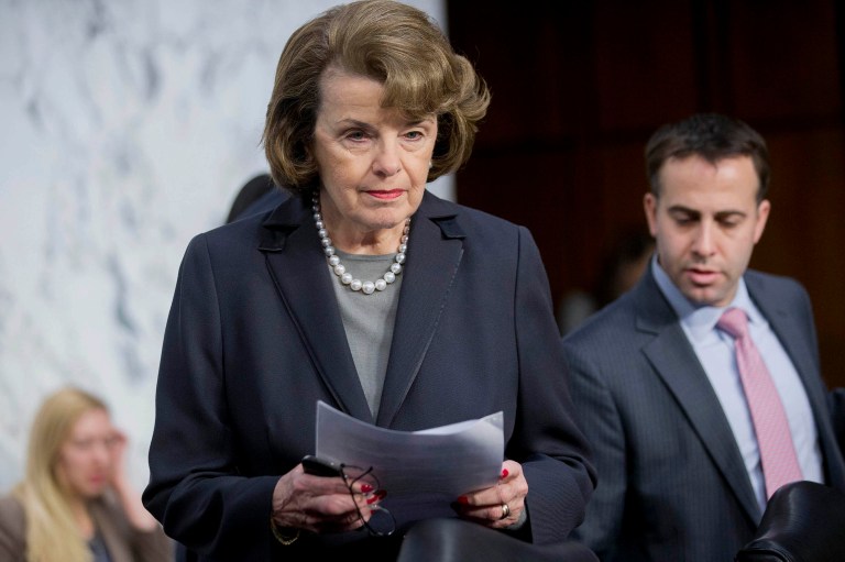 The Republican leadership is calling for a vote on Wednesday on the amendment, with senior California Democrat Sen. Dianne Feinstein saying she will work with the GOP majority to reach an agreement that addresses the GOP's concerns over Iran that enables the chamber to pass the spending bill. (Andrew Harrer/Bloomberg)