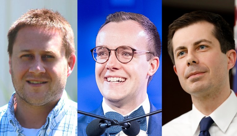 Rhyan Glezman, Chasten Buttigieg, Pete Buttigieg.