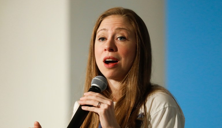 Chelsea Clinton campaigns for her mother, Democratic presidential candidate Hillary Clinton, at the Transcept, Wednesday, Oct. 26, 2016, in Cincinnati.