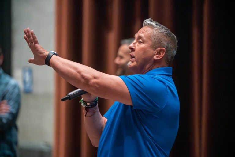 Coach Joe Kennedy joined Kirk Cameron at the Seattle Public Library on May 27, 2023 to speak with parents and children as Cameron tours the nation reading his faith-based children's books.
