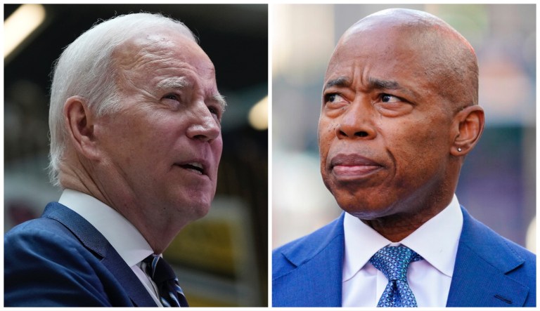 Joe Biden and Eric Adams.
