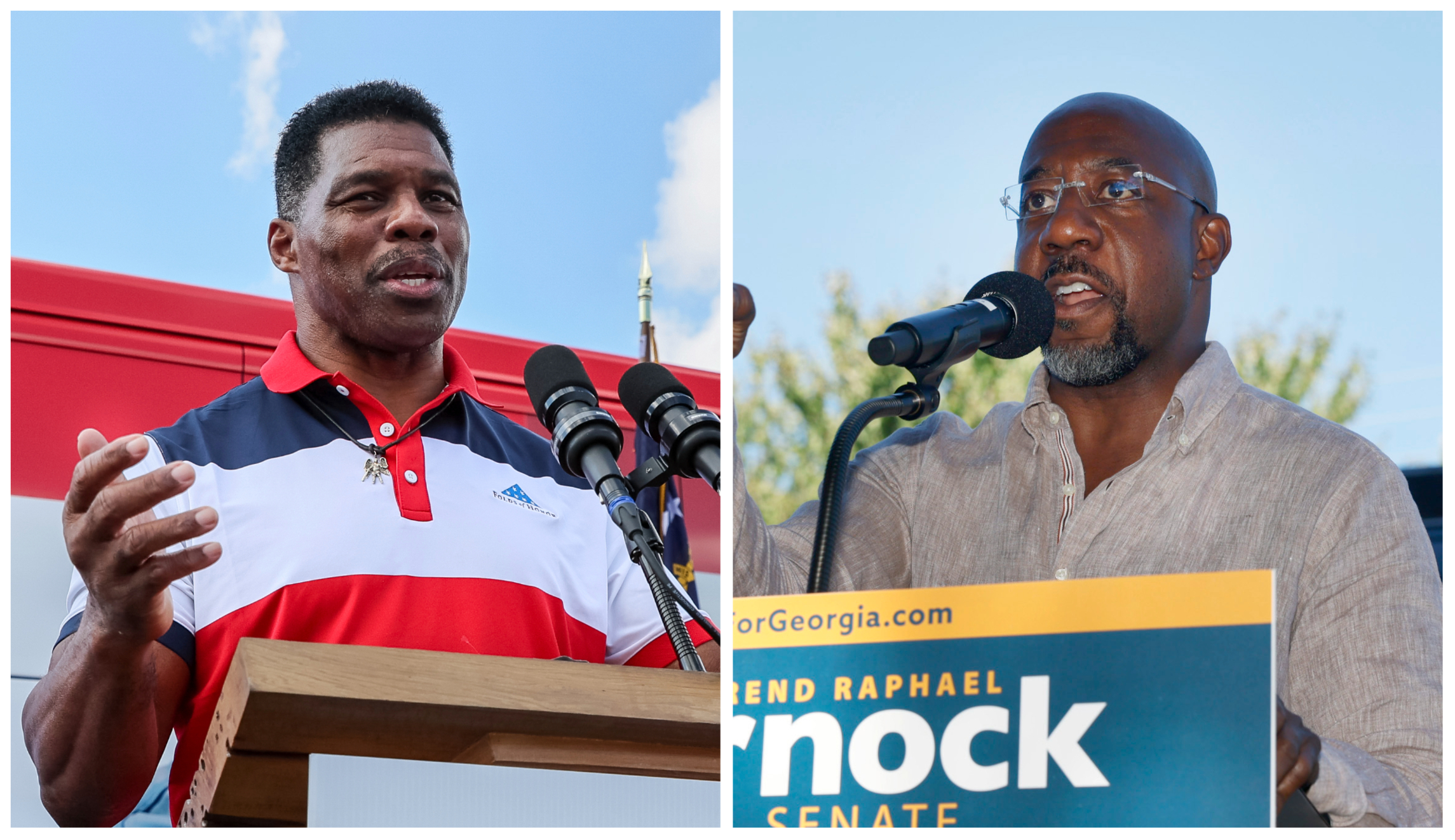 Herschel Walker and Raphael Warnock