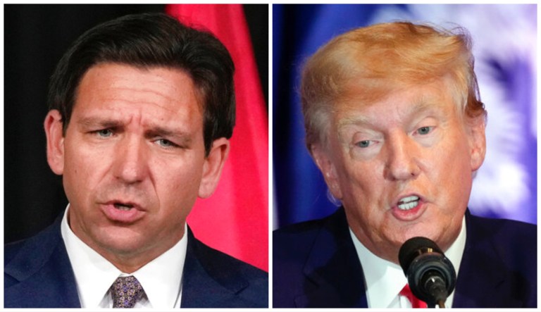 Ron DeSantis and Donald Trump.