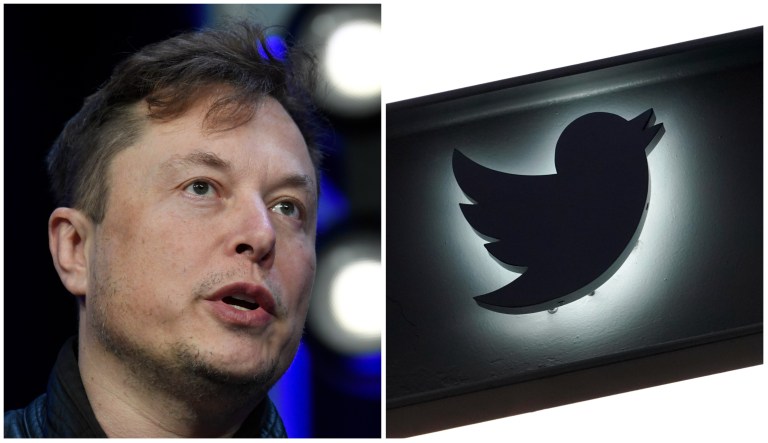 Elon Musk and the Twitter logo