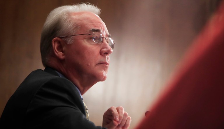 Then-Health and Human Services Secretary Tom Price testifies before a Senate Appropriations Subcommittee hearing on Capitol Hill on June 15, 2017.