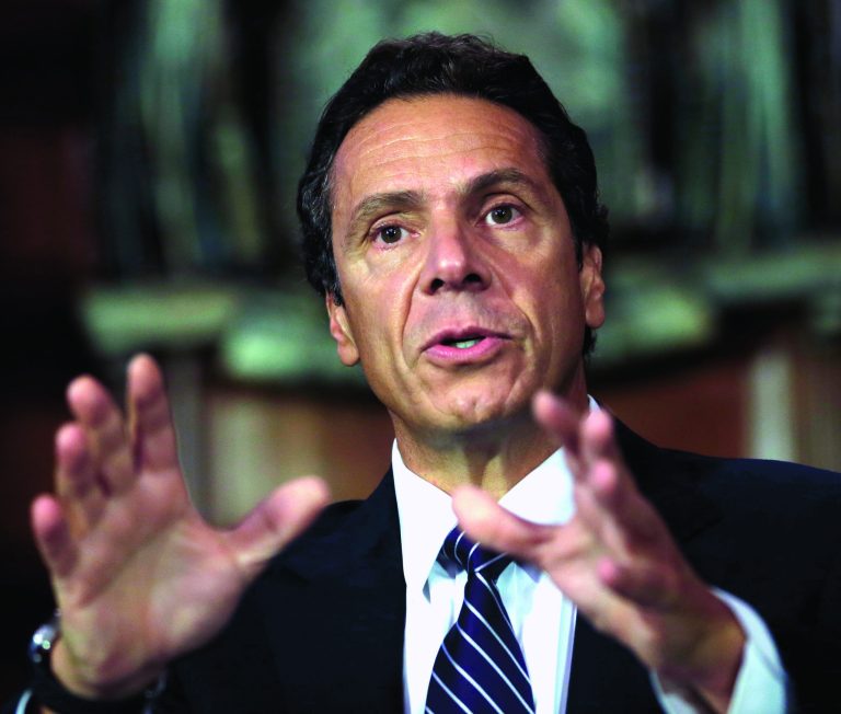 FILE - In this Sept. 19, 2012 file photo New York Gov. Andrew Cuomo speaks during a news conference in the Red Room at the Capitol in Albany, N.Y. Environmental groups fighting fracking say Cuomo's order for a new public health study is a sign he may be backing off his plans to allow the hotly debated extraction process. While Cuomo insists he has made no decision, he has repeatedly said he will approve fracking if the science shows it can be done safely. And the study,if it finds no major threats , could give him the cover to move forward with more political benefits than hits. (AP Photo/Mike Groll)