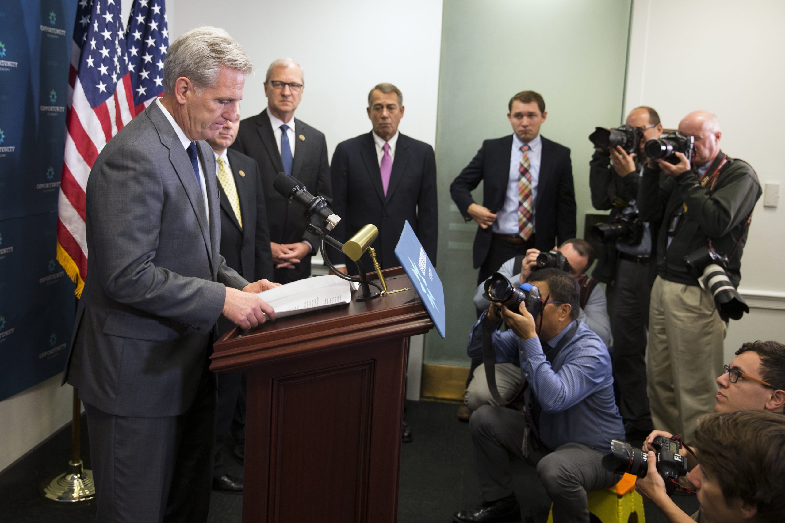‘What did you say?!’: Microphones failed for McCarthy’s big announcement
