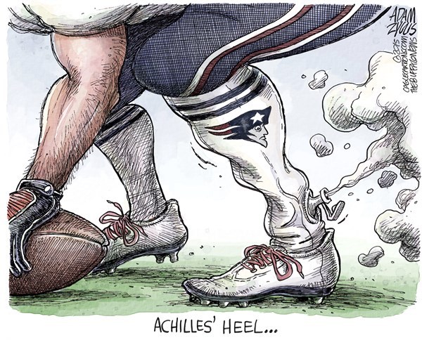 Editorial cartoon: Brady’s Achilles’ heel