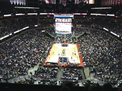 Rick Snider/The Washington Examiner
The view from section 409 at Verizon Center during the Washington Wizards game against the Detroit Pistons on Monday night.
