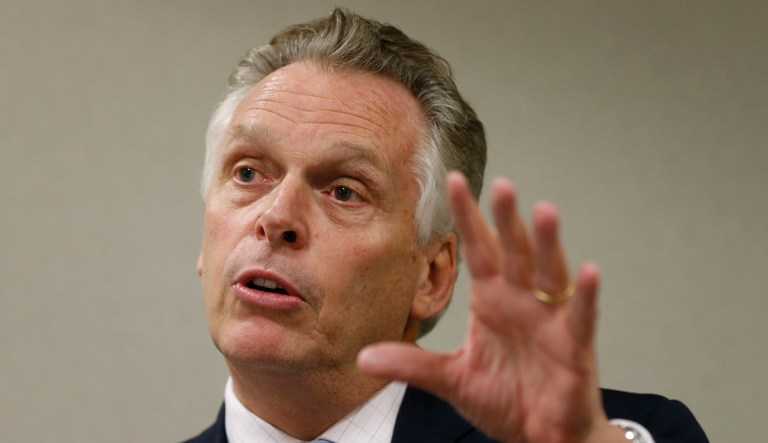 Virginia Gov. Terry McAuliffe said the rule that was approved Thursday would reduce carbon dioxide emissions by 30 percent in the decade between 2020 and 2030, while linking the state to the Regional Greenhouse Gas Initiative, or RGGI, that currently includes nine states. (AP Photo/Steve Helber)