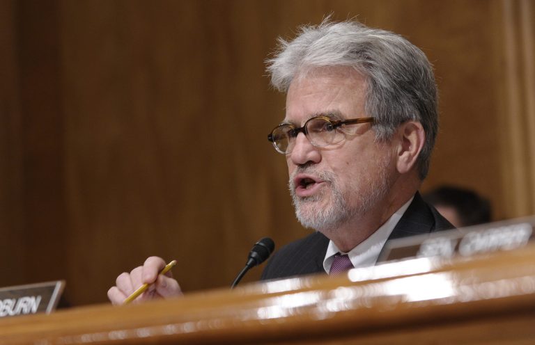 Sen. Tom Coburn, R-Okla., questions a witness during a hearing on Capitol Hill in Washington on Dec. 17. (AP Photo/Susan Walsh)