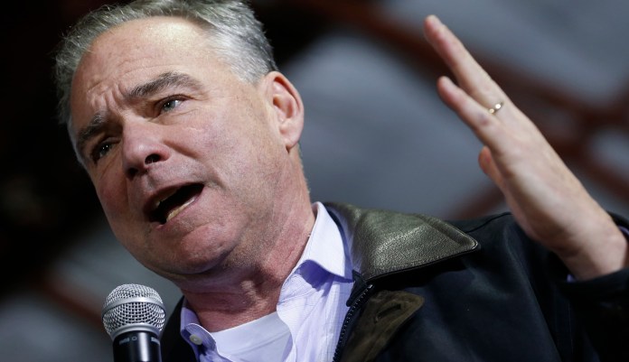 "More partisanship isn't going to solve this problem," said Sen. Tim Kaine, D-Va., in response to the more conservative proposal released Tuesday. (AP Photo/Steve Helber)