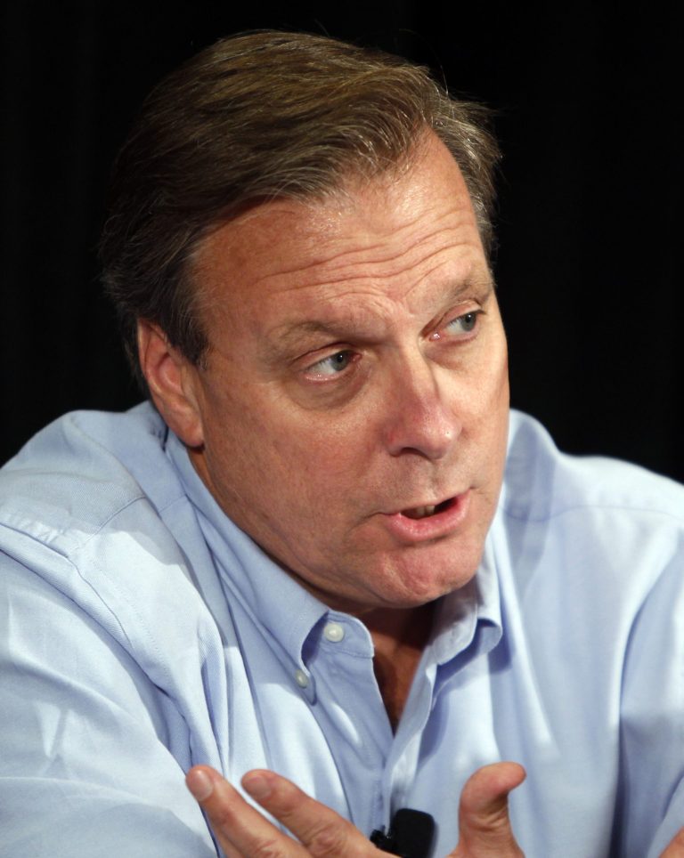 FILE- In this Sept. 15, 2011, file photo, Bob Bowman, chief executive of Major League Baseball Advanced Media, speaks at the annual APME meeting in Denver. An easing of blackout restrictions on Major League Baseball games online could come as early the 2015 season, according to Bowman. (AP Photo/Ed Andrieski, File)