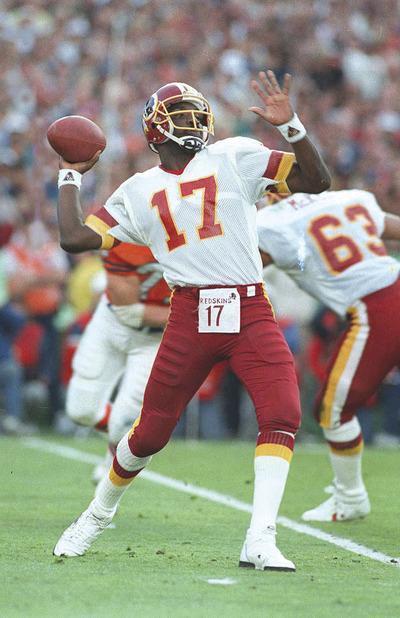 Elise Amendola/AP
Doug Williams threw for 340 yards and four TDs en route to being named the game's MVP on Jan. 31, 1988.