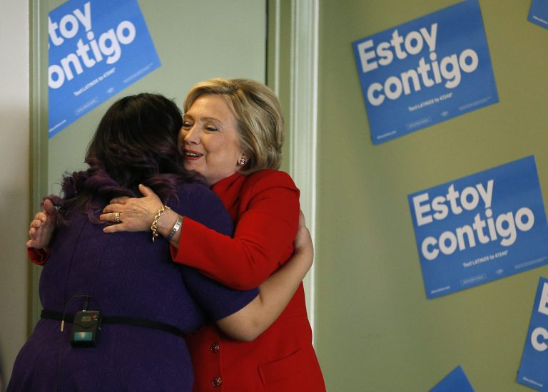 Democratic presidential candidate Hillary Clinton was viewed by voters as an open borders advocate. (AP Photo/John Locher)