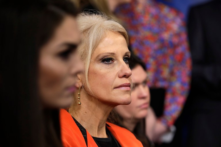 Conway said Trump's claim that 3 million to 5 million people voted illegally against him in the election, for which there is no evidence, deserves to be checked out. (AP Photo/Evan Vucci)