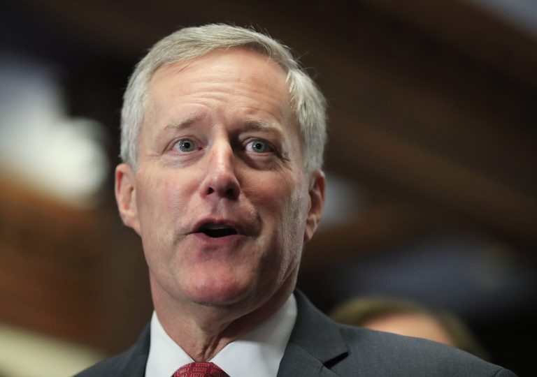 Freedom Caucus Chairman Rep. Mark Meadows, R-S.C., speaks to reporters on Capitol Hill in Washington, Wednesday, July 19, 2017, calling on the House to vote on clean repeal of the Affordable Care Act. (AP Photo/Manuel Balce Ceneta)