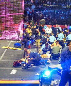 Acrobats fall during Ringling Bros. circus stunt
