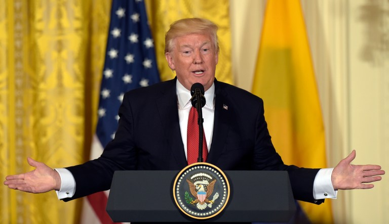 When President Trump sits down for dinner in Saudi Arabia, caterers have ensured that his favorite meal — steak with a side of ketchup — will be offered alongside the traditional local cuisine. (AP Photo/Susan Walsh)